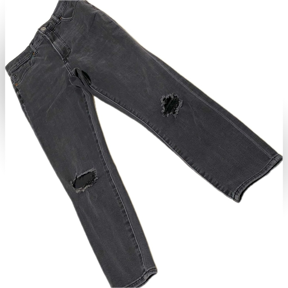 EXPRESS BLACK DISTRESSED SKINNY DENIM JEANS